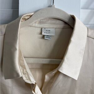 A New Day Men's Button Down Shirt in Cream